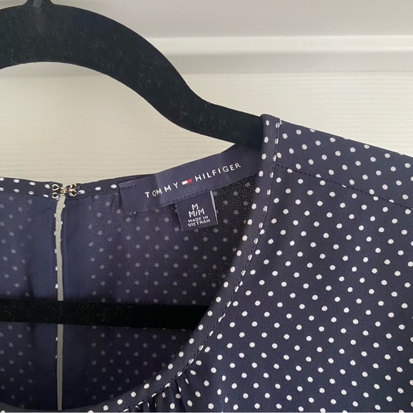Tommy Hilfiger Blue and White Polka Dot Blouse - Picture 3 of 5